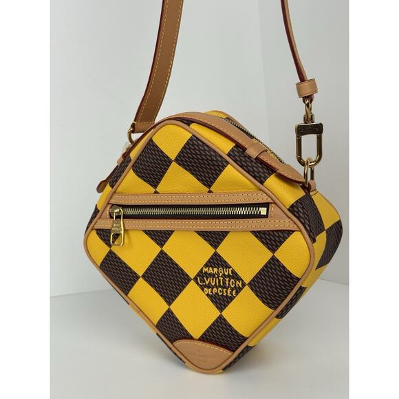 Louis Vuitton Damier Pop Chess Messenger Jaune Mat Yellow Bag - Picture 1 of 16